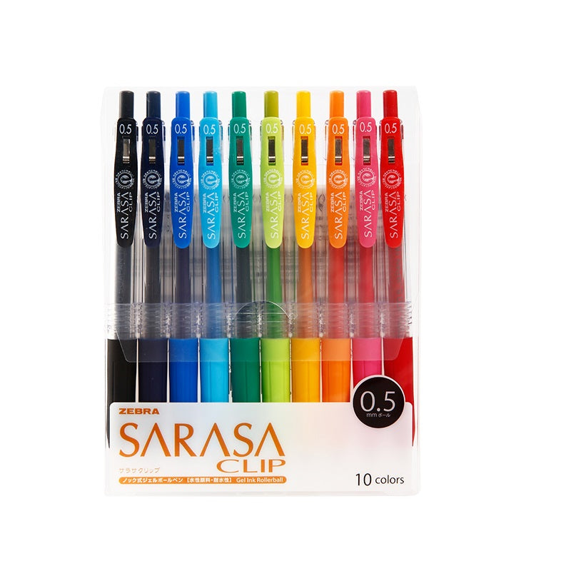 Zebra Sarasa Clip Gel Ink Pen 5/10/20 Colors Set 0.5mm 10 Color