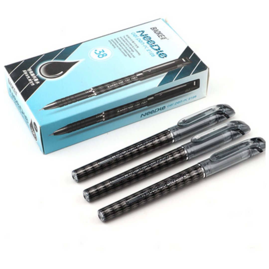 Baoke Needle Gelstift mit schwarzer Tinte, 0,38 mm, 12 Stück