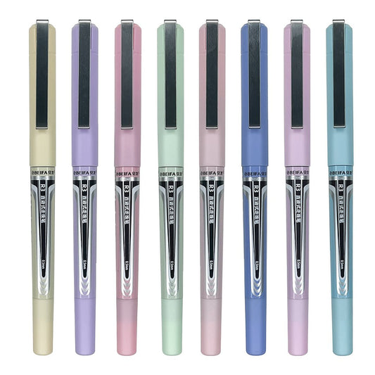 Beifa R3 Straight Liquid Ball Pen Pack of 8