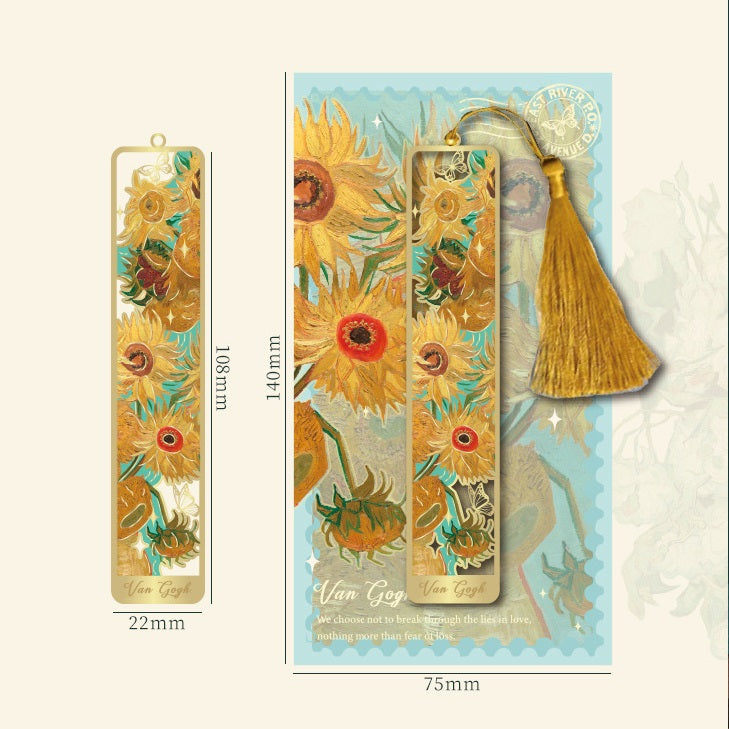 4 Pack Flower Shadow Metal Bookmarks