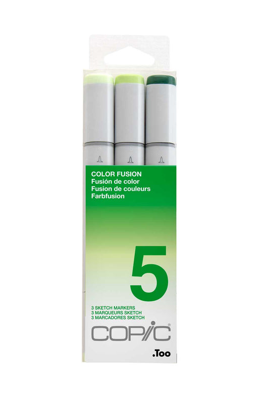 Copic Sketch,Alcohol-based Markers,3pc,Color Fusion #5,Green
