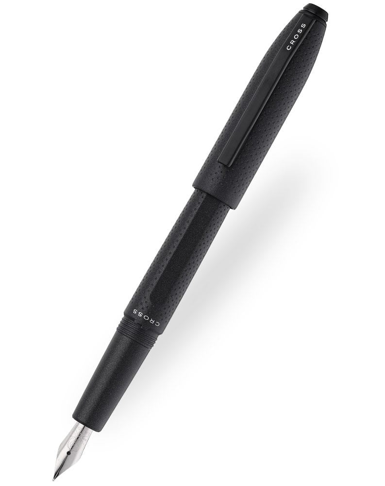 CROSS Prism Fountain Pen | Faceted Matte Resin Barrel | Chrome-Plated Steel F Nib | Converter Included Black