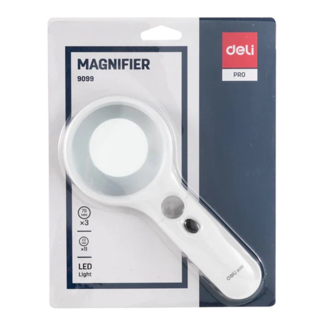 Deli 9099 Loupe 3X avec lumière LED