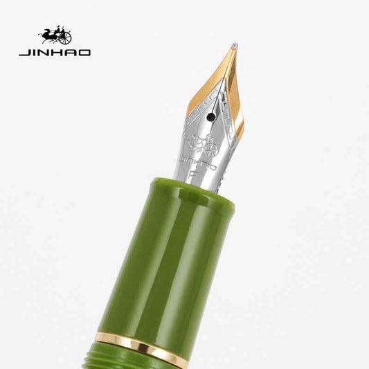 Jinhao 82 Acrylic Fountain Pen Iridium Nib Gold Silver Trim