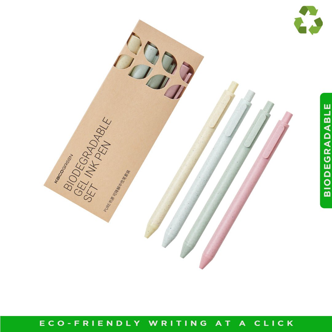 Kaco Pure Biodegradowalny długopis żelowy 0,5 mm, opakowanie 4 szt