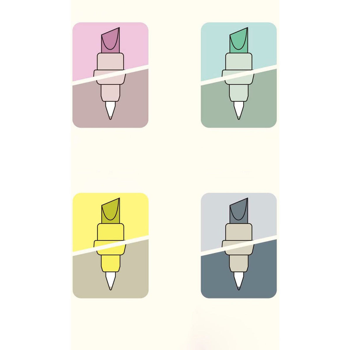 KOKUYO ME 2 Way Marking Pen 4 Color Pack