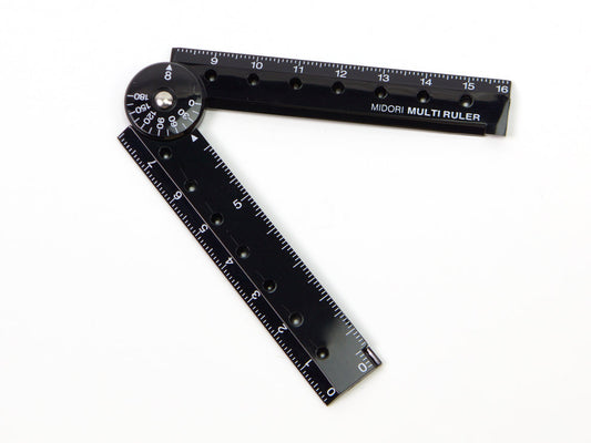 Midori Multi Ruler 6.3 inches (16 cm) Black