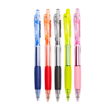 Penac UHOO Retractable Gel Pens, 0.5mm RRG Ink, 5-Colour Set 5 Mixed Color