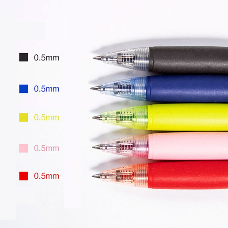 Penac UHOO Retractable Gel Pens, 0.5mm RRG Ink, 5-Colour Set