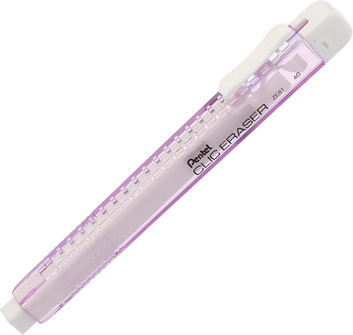 Pentel Clic Eraser ZE81-Transparent Barrel (NON PVC) - 4 Pack