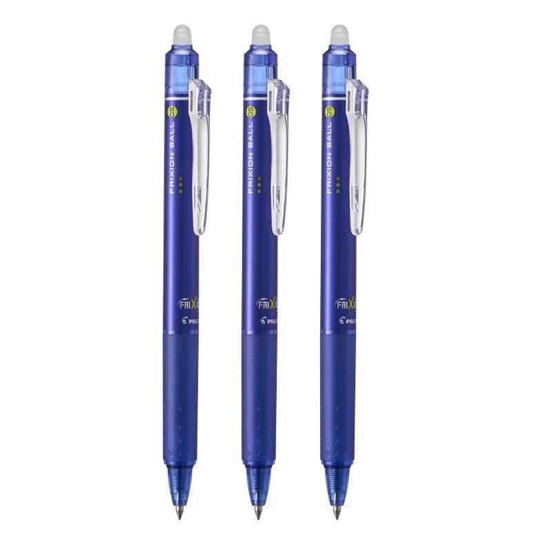 Pilot FriXion Ball 0.5mm Retractable Gel Ink Erasable Pen 3 Pack 3 Blue