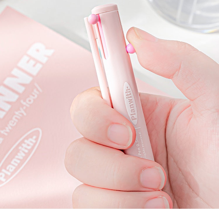 Planwith Triple-Color Gel Ink Clicker Pen 0.5MM