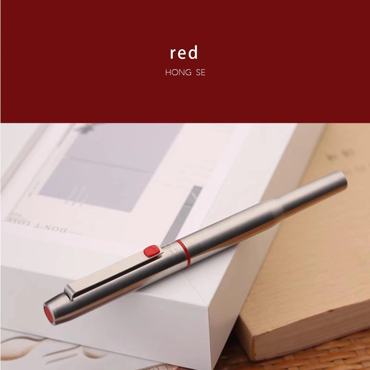 MAJOHN B25 Metal Fountain Pen Fine Nib 0.5mm Red