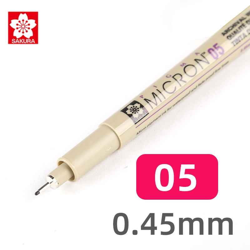 Stylo Sakura Pigma Micron - Taille 05 - 0,45 mm - Paquet de 9 couleurs