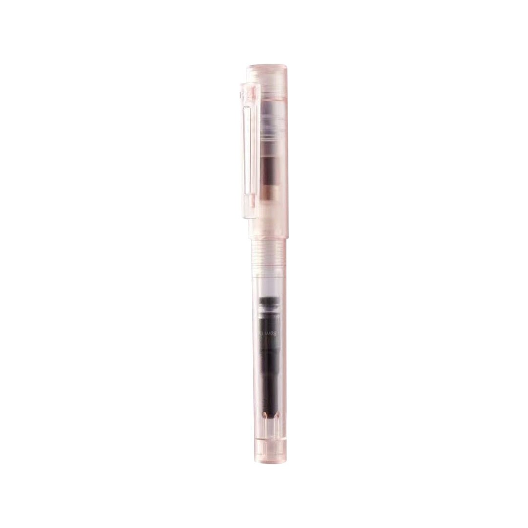 KACO SKY Premium Plastic Fountain Pen Transparent Extra Fine Pink