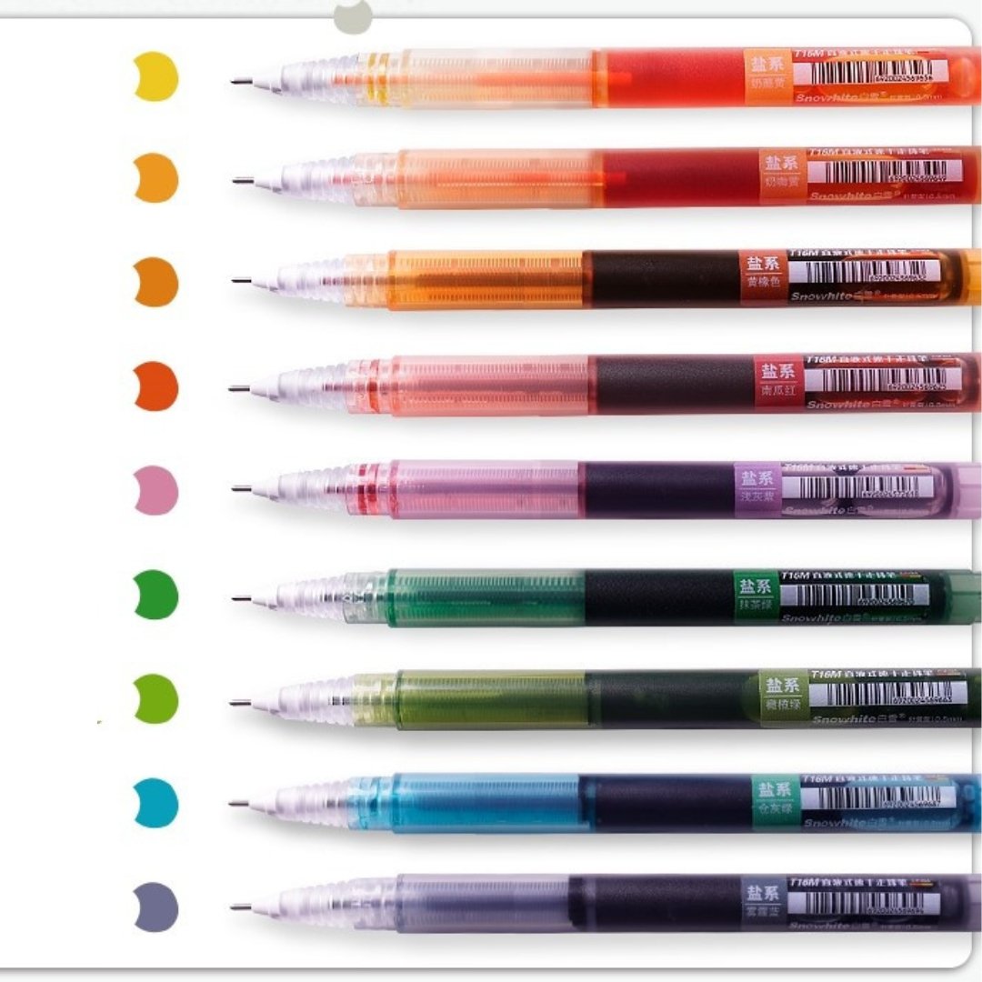 Snowhite T16M Morandi 0.5 Rollerball Pen- Pack of 9 0.5mm