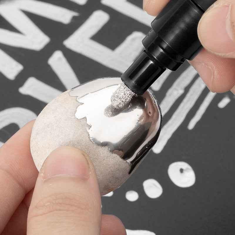 STA Liquid Silver Mirror Chrome Markers Paint 1mm Tip (2 Pack)