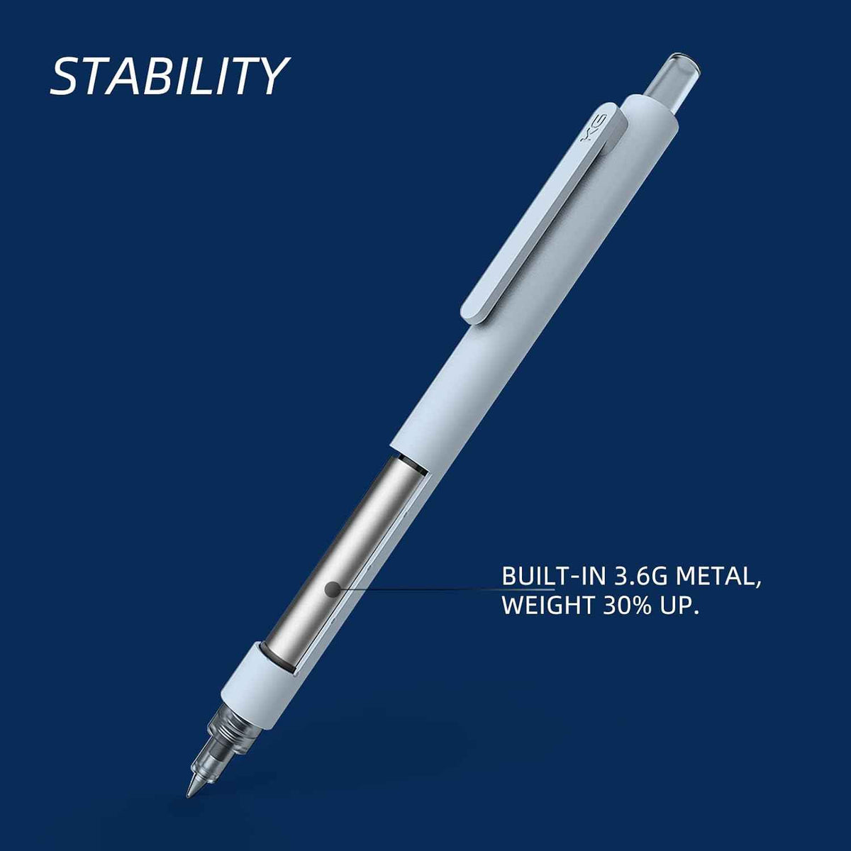 Kaco intrekbare gel-inktpennen 0,5 mm fijne punt, 6 stuks