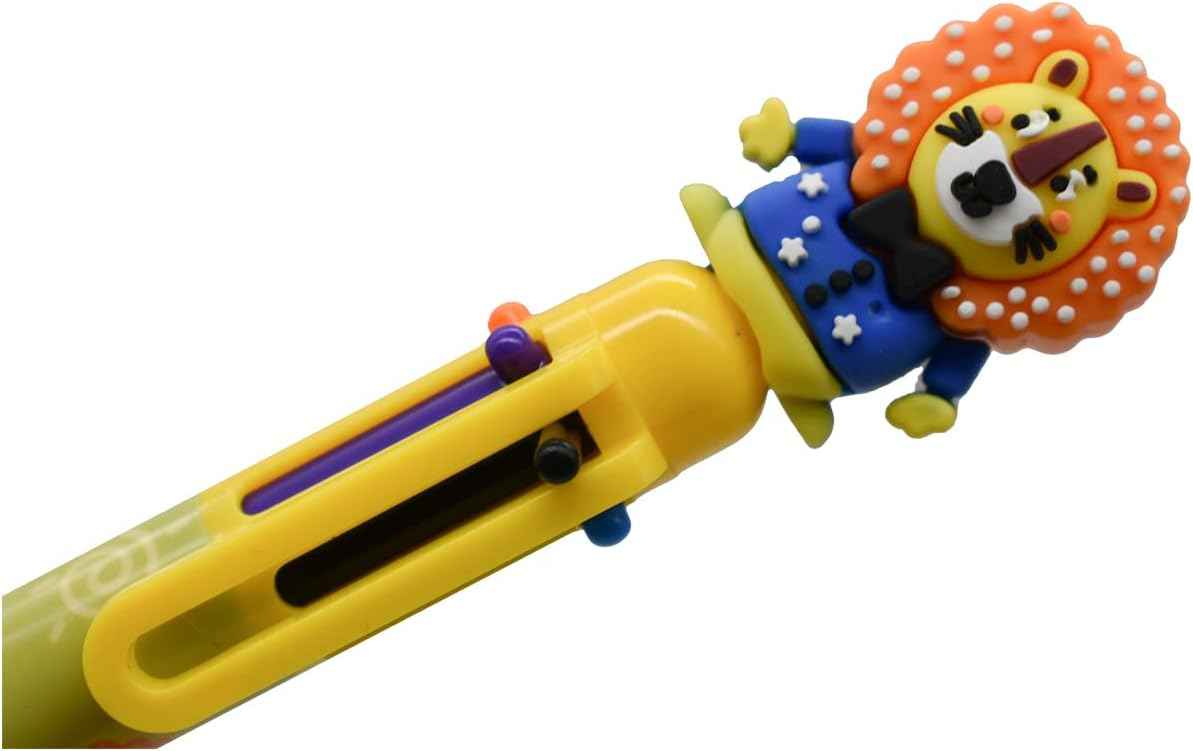 8PCS 6in1 Mehrfarbiger Kugelschreiber Giraffe Löwe für Kinder Erwachsene Schule