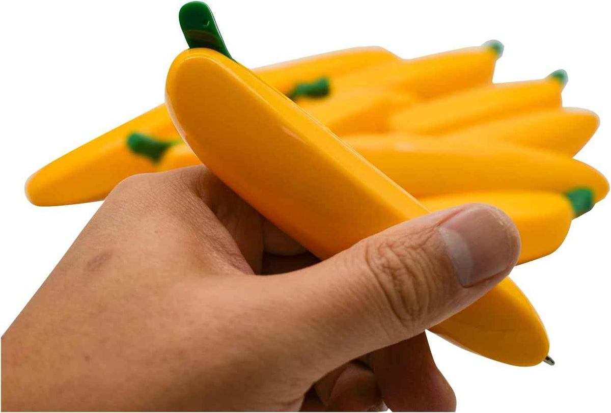 10PCS Novelty Banana Fruit Kids Ballpoint Pens 1.0mm Black Ink