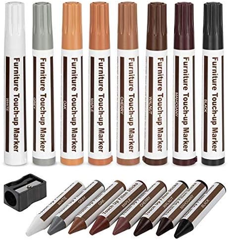 Kit de réparation de meubles en bois, stylo de retouche en bois, marqueurs de réparation, paquet de 17