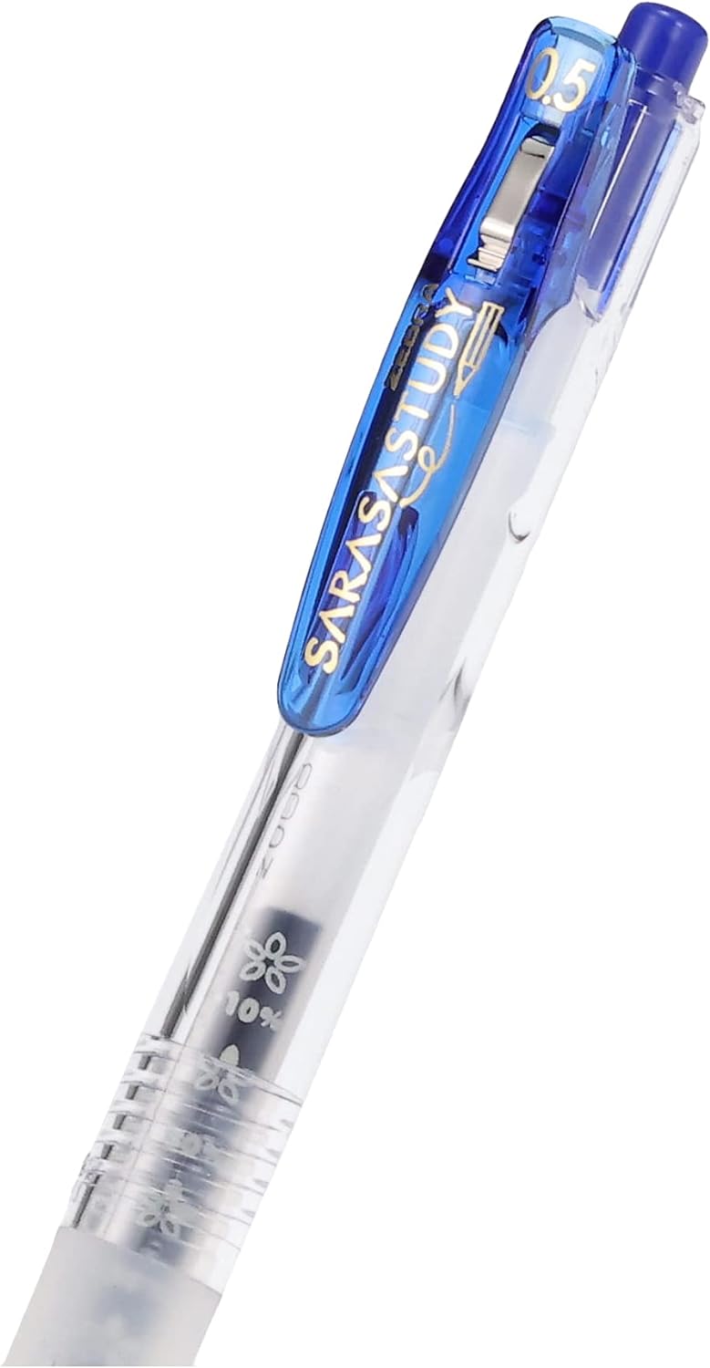 Zebra JJM88 Sarasa Study Stylo à bille gel 0,5 Noir 10 pièces