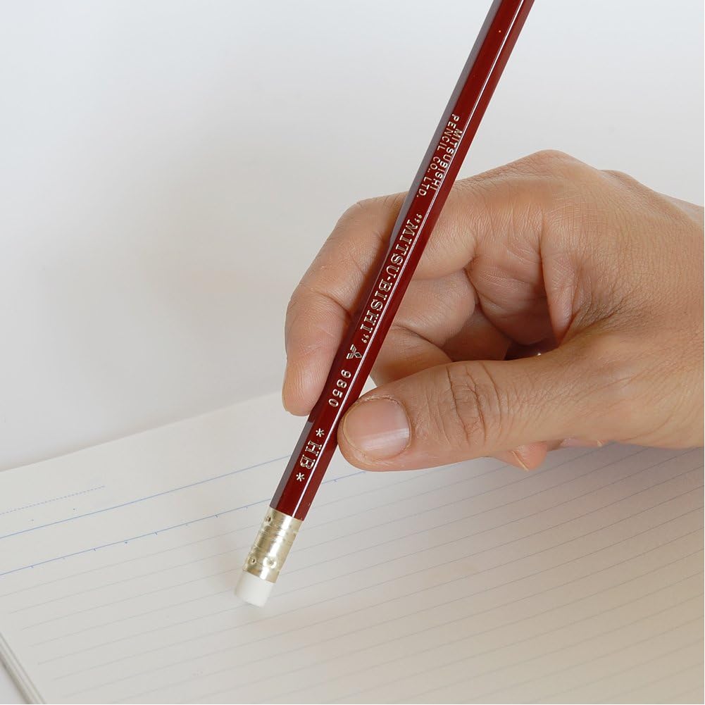 Mitsubishi 9850 Bleistift mit Radiergummi – HB, 12 Stück