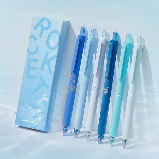 Kaco einziehbare Gel-Tintenstifte, 0,5 mm feine Spitze, 6er-Pack