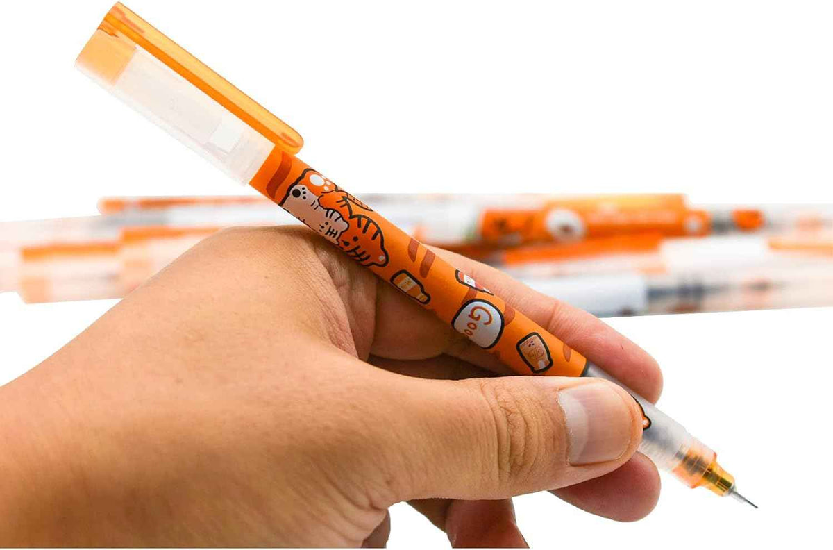 12 STKS Tijger Vloeibare Inkt Sneldrogende Inkt Rollerball Pennen Zwarte Inkt