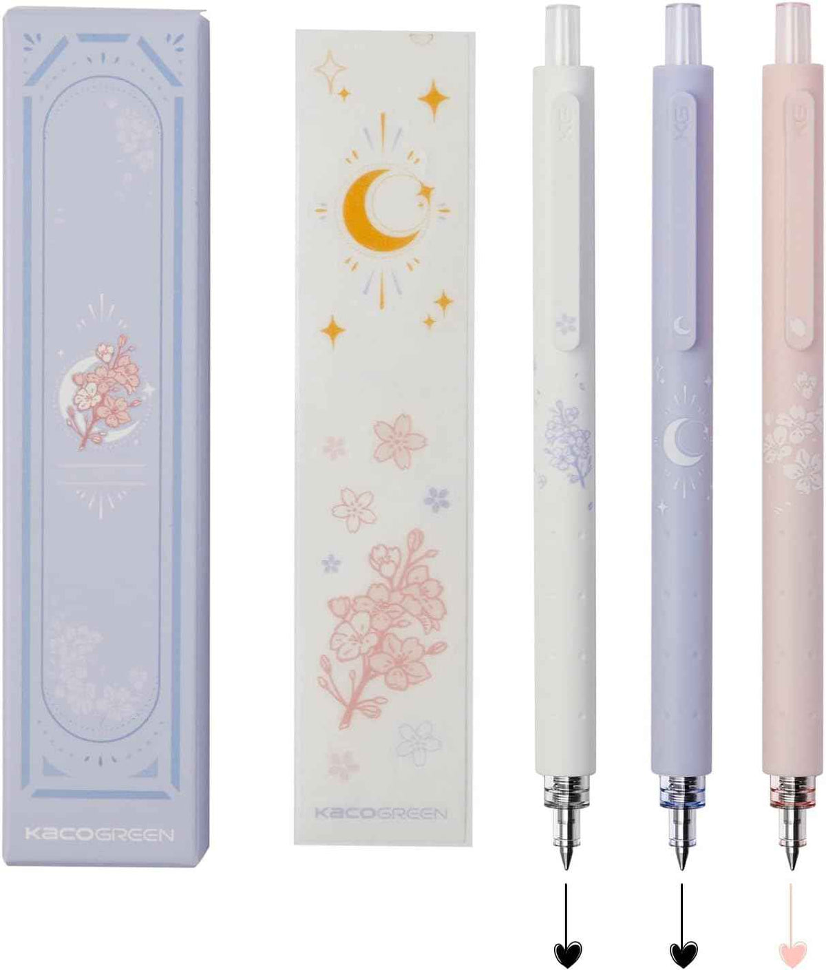 Kaco Rocket Retractable Gel Pens 0,5 mm Fine Point 3 Pack