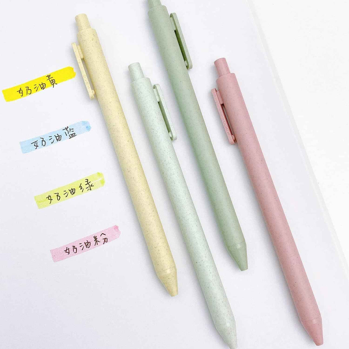 Biologisch abbaubares Gel-Tintenstift-Set von Kaco mit schwarzer Tinte, 4er-Pack