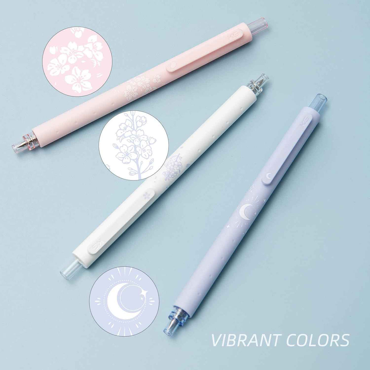 Kaco Rocket Retractable Gel Pens 0,5 mm Fine Point 3 Pack