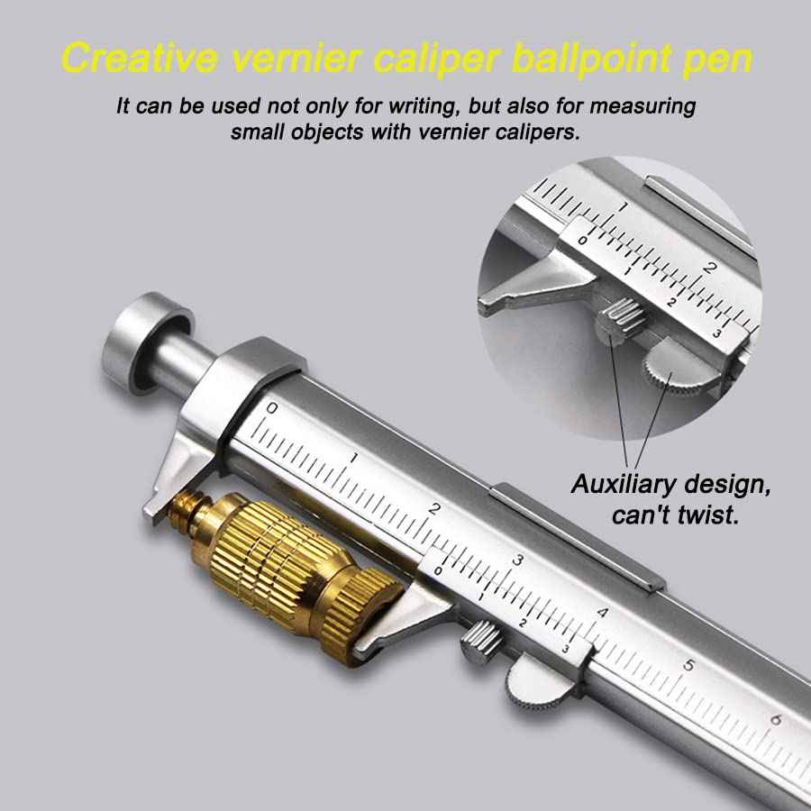 2-i-1 Vernier Caliper Kulepenn Gadget for Woodworkers Carpenter 5 Pack