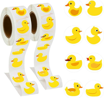 1000 pegatinas de pato amarillo para bolsa, botella de agua, 1,5 pulgadas