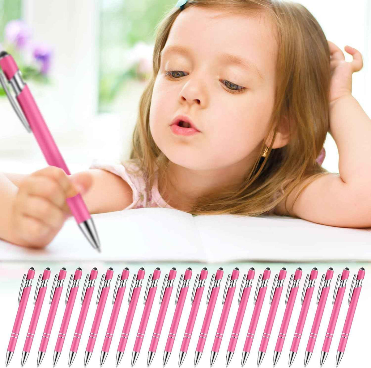 38Pcs Rubberized Ballpoint Pen with Stylus Tip for Touch Screen Devices