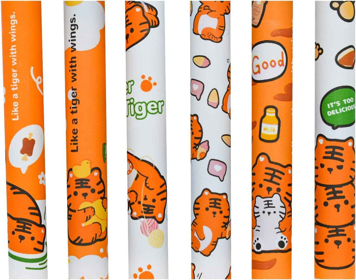 12 STKS Tijger Vloeibare Inkt Sneldrogende Inkt Rollerball Pennen Zwarte Inkt