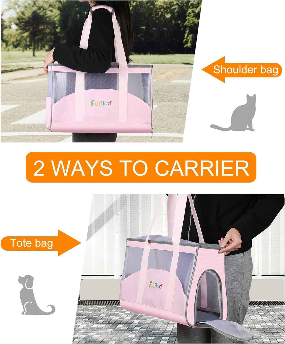 FunAdd Pet Sac de transport pour animaux de compagnie, approuvé par les compagnies aériennes, pour petits chiens et chats
