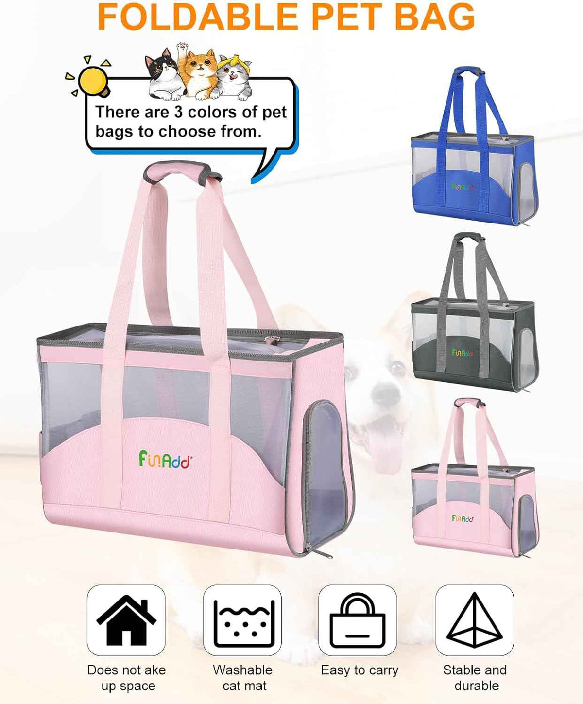 FunAdd Pet Sac de transport pour animaux de compagnie, approuvé par les compagnies aériennes, pour petits chiens et chats