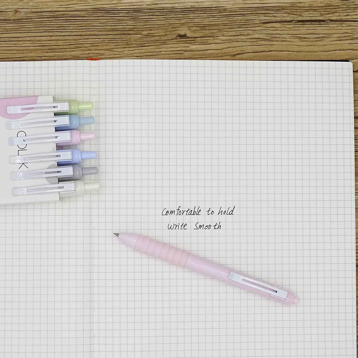 Retractable Gel Pens Black Ink,Fine Point 0.5mm with Soft Comfort Grip 6 Count