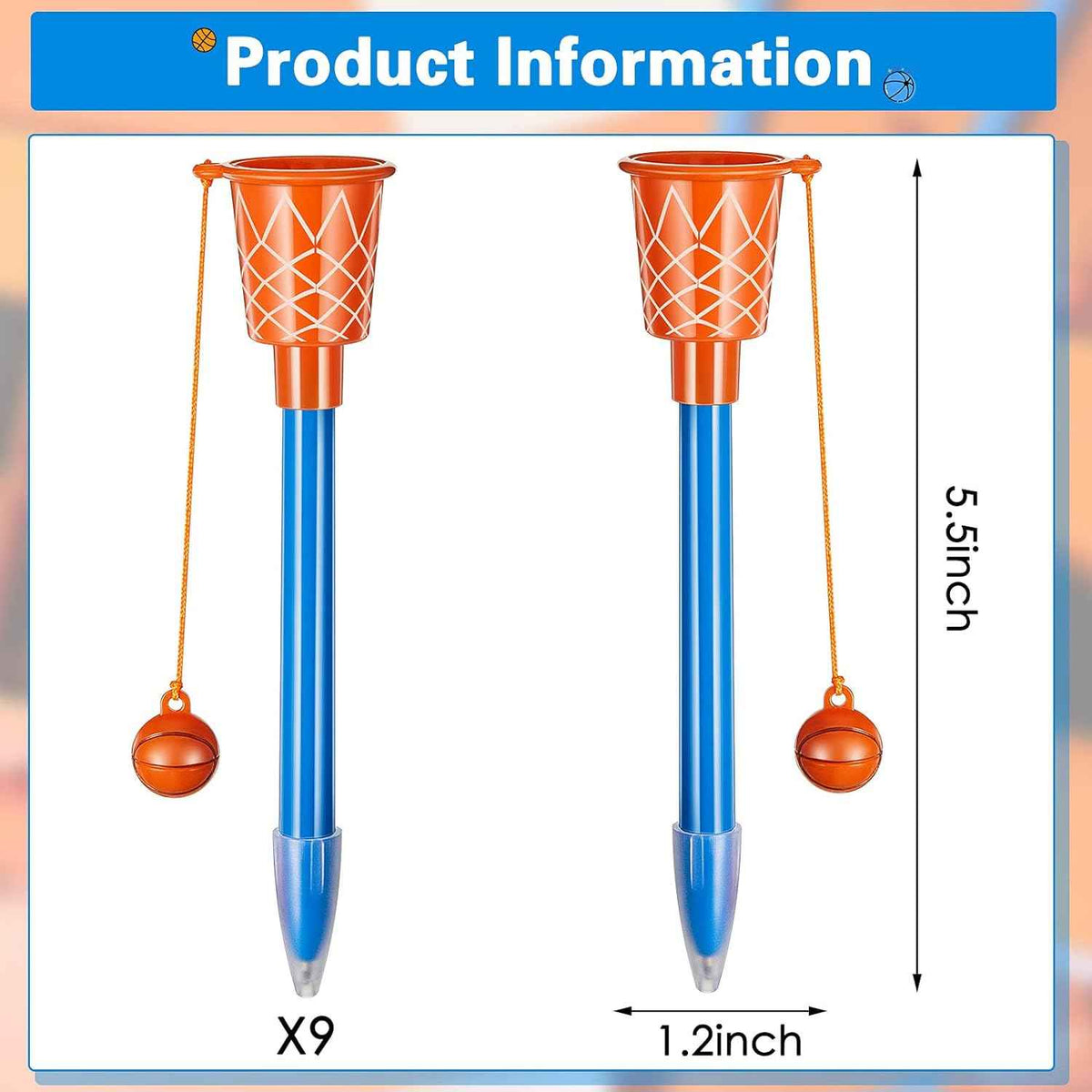 18PCS Basketball Hoop Ballpoint Pens for Birthday School Party Favors