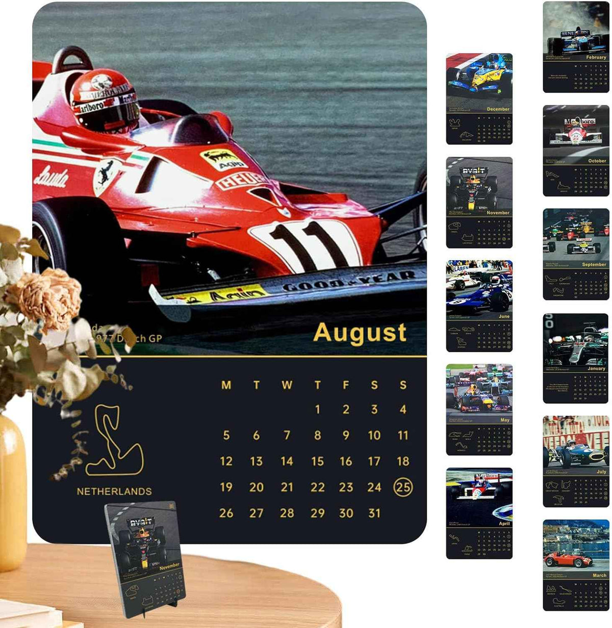 2026 Wall Formula 1 Monthly Calendar for F1 Fans