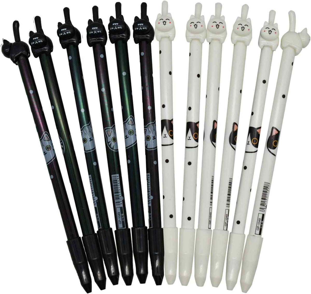 12PCS Cat Tail Cat Face Gel Pens