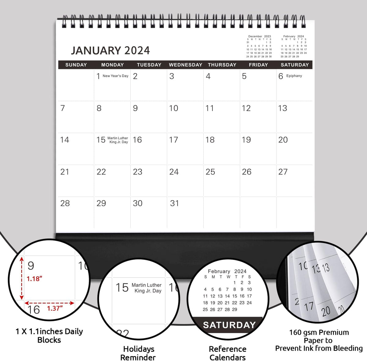 Small Desk Calendar 2026,with To-do List Notes for Office School