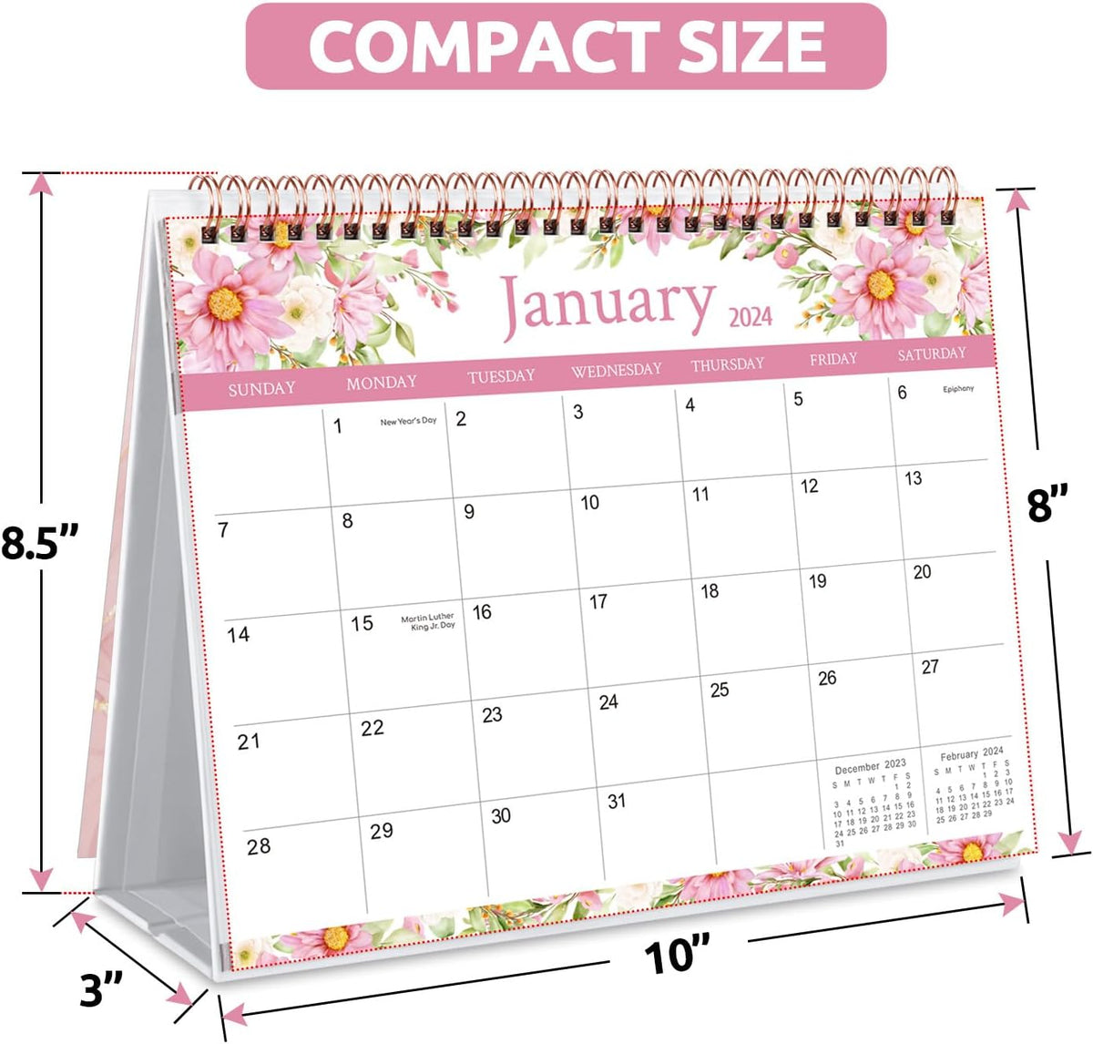 Small Desk Calendar 2026,with To-do List Notes for Office School