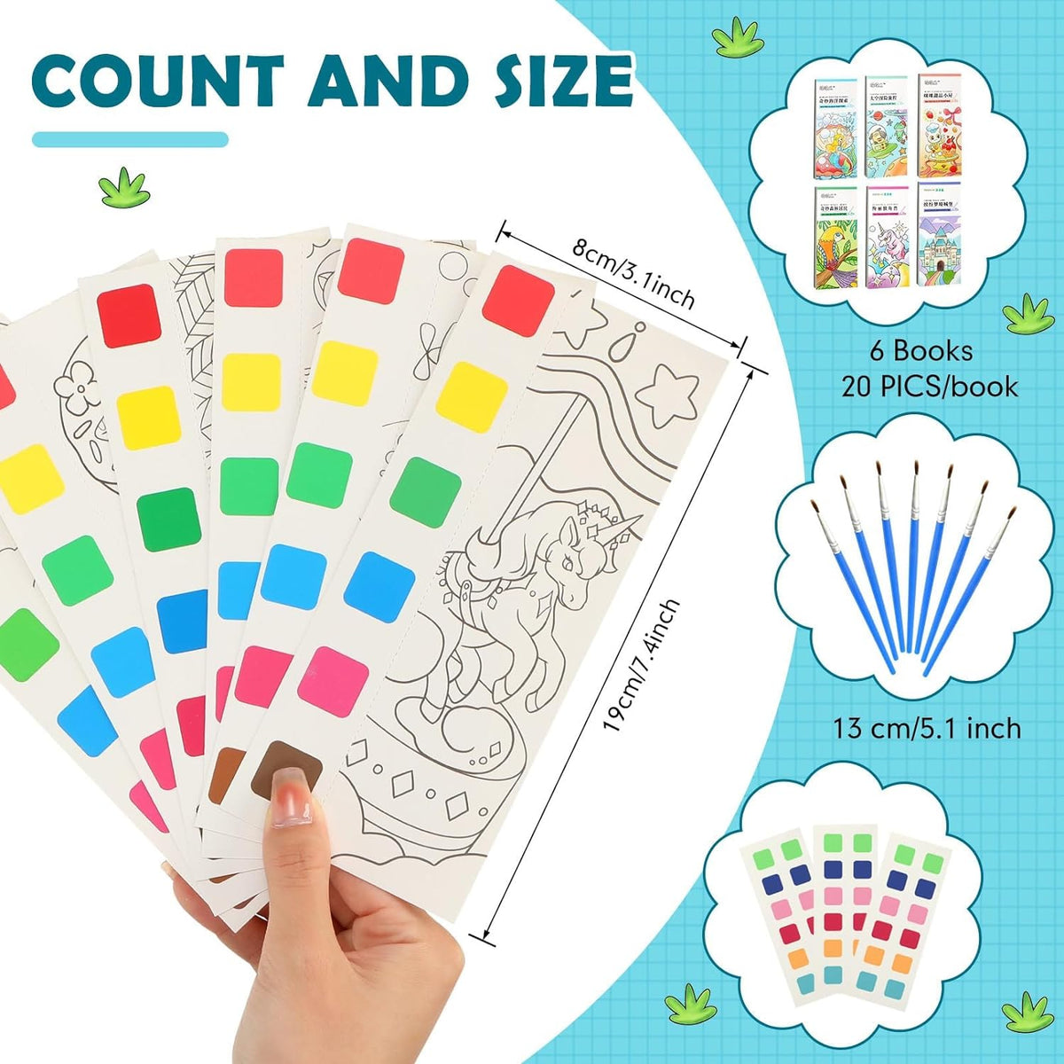 6-delig zakaquarelboek voor kinderen