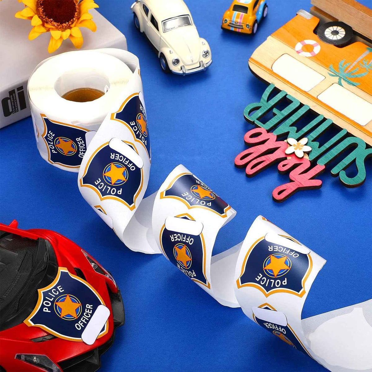 600 pegatinas de policía para niños, suministros de fiesta de cumpleaños de policía