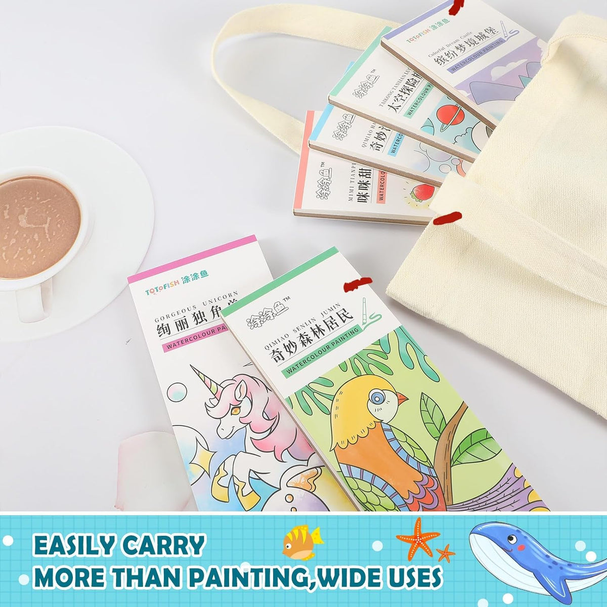 6-delig zakaquarelboek voor kinderen