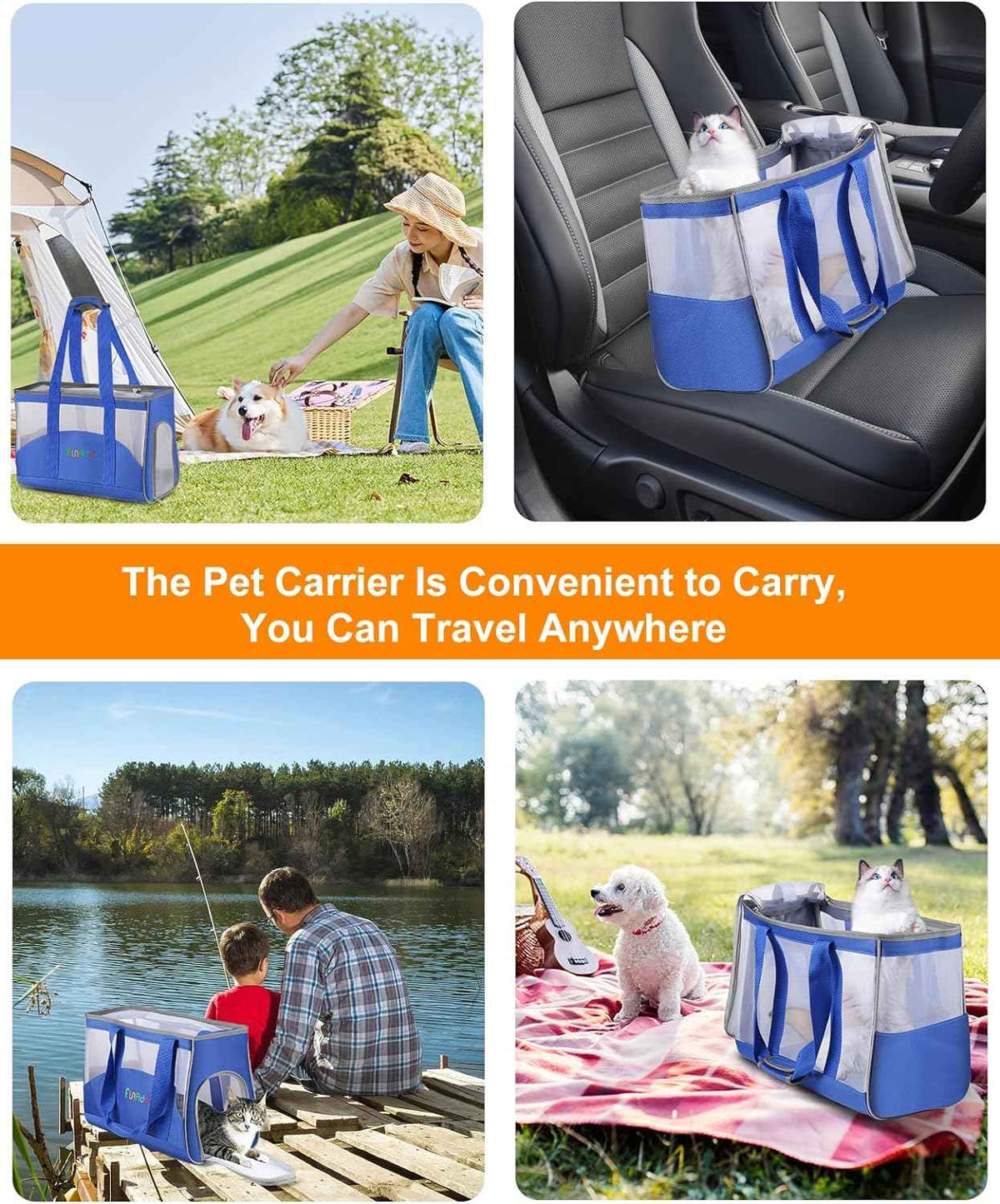 FunAdd Pet Sac de transport pour animaux de compagnie, approuvé par les compagnies aériennes, pour petits chiens et chats