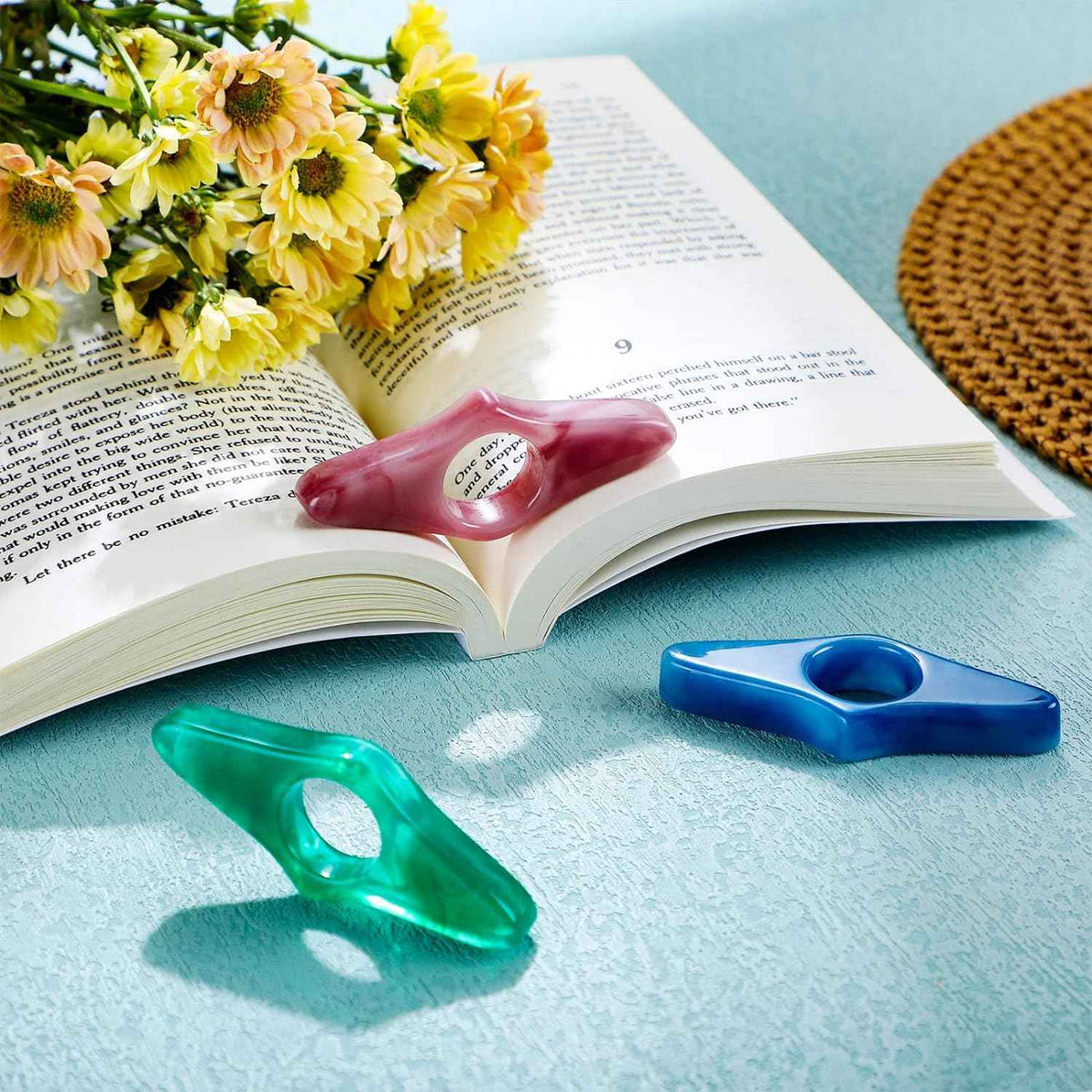 3Pcs Thumb Book Page Holder Resin Thumb Reading Bookmark
