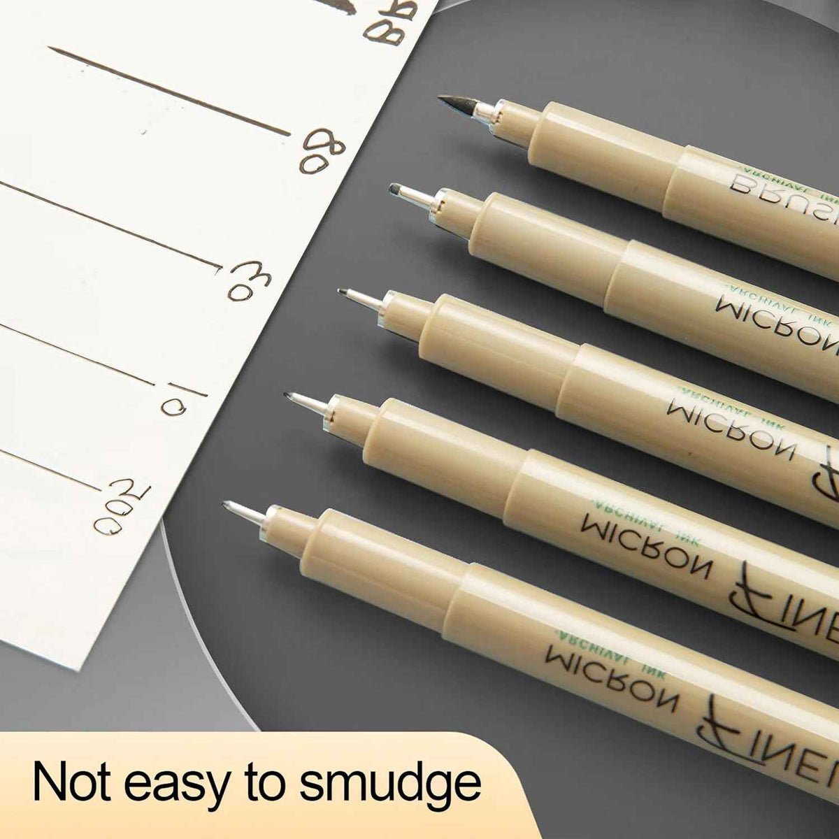 M&G 9-delige micron fineliner-pennen naaldpuntmarkeringen zwarte inkt
